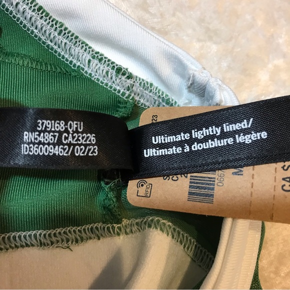 NEW Victoria’s Secret Ultimate Lightly Lined Sports Bra Green w/White Trim Gym M - Picture 8 of 11